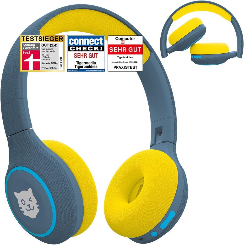 Bluetooth Kopfhörer Kinder Faltbare Kinder Kopfhörer ab 4 Jahren Mit Lautstärkebegrenzung 85 dB Bequemer Sitz & klarer Stereo-Klang, Kinderkopfhör