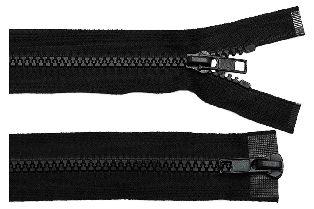 1 Reißverschluss 2-Wege 5mm 65 cm teilbar Autolock Doppelzipper schwarz