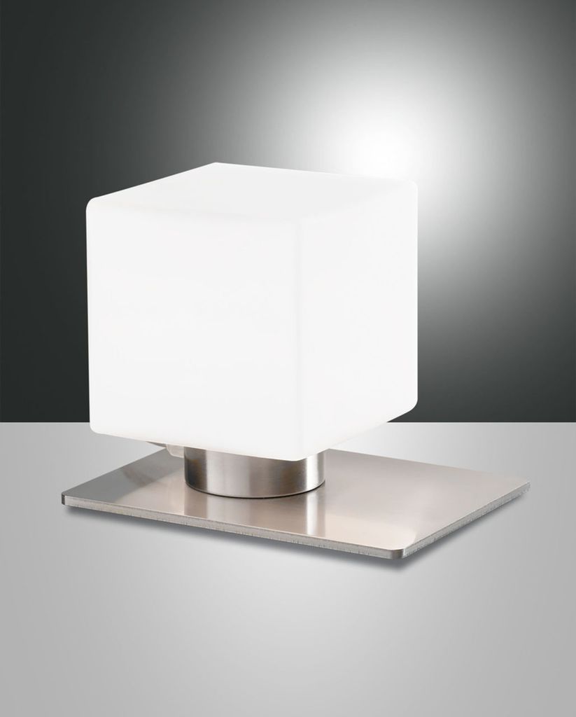 Fabas Luce Tischleuchte Zara G9 130x160mm Warmweiß Chromfarben dimmbar