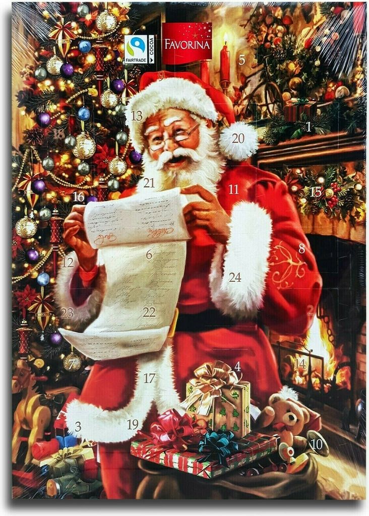 Santa Wunschzettel Adventskalender mit Schokolade, Schoko Produktbild 