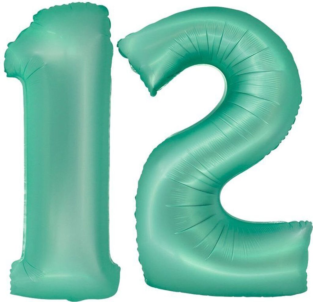 XL Folienballon mint grün Zahl 12