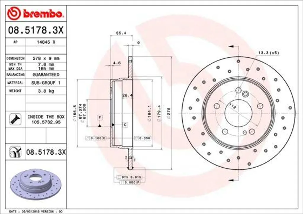 Évitez le voilage avec ce disque de frein Brembo pour Chrysler Crossfire