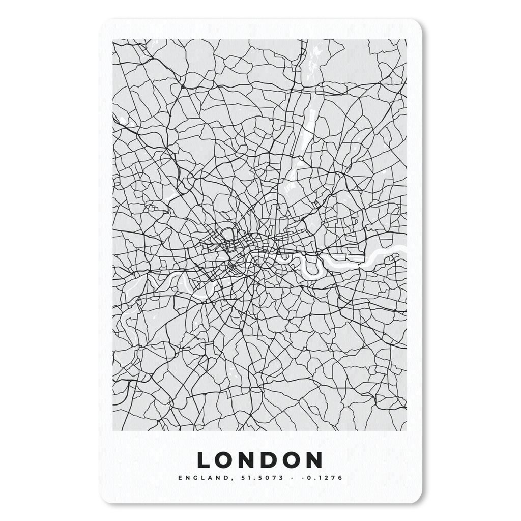 MuchoWow® Mauspad Mousepad London - Stadtplan - Schwarz und Produktbild 