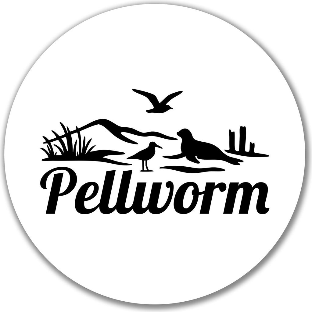 Huuraa Aufkleber Pellworm Strandmotiv 10cm rund Sticker Geschenkidee