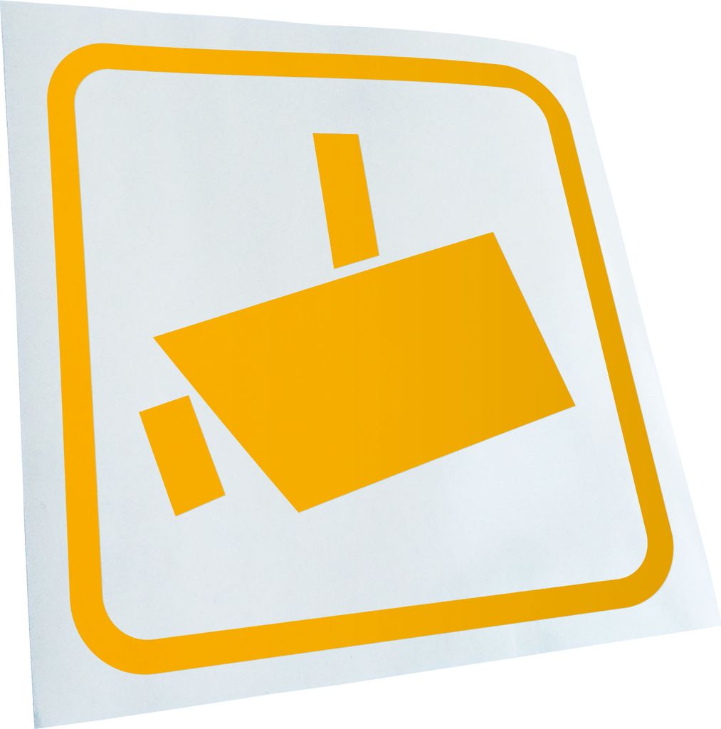 Kiwistar - Autoaufkleber - gelb - 30 x 30 cm - Videoüberwacht - Heckscheibenaufkleber - Aufkleber für Auto Kfz Fahrrad, LKW, Truck Mofa