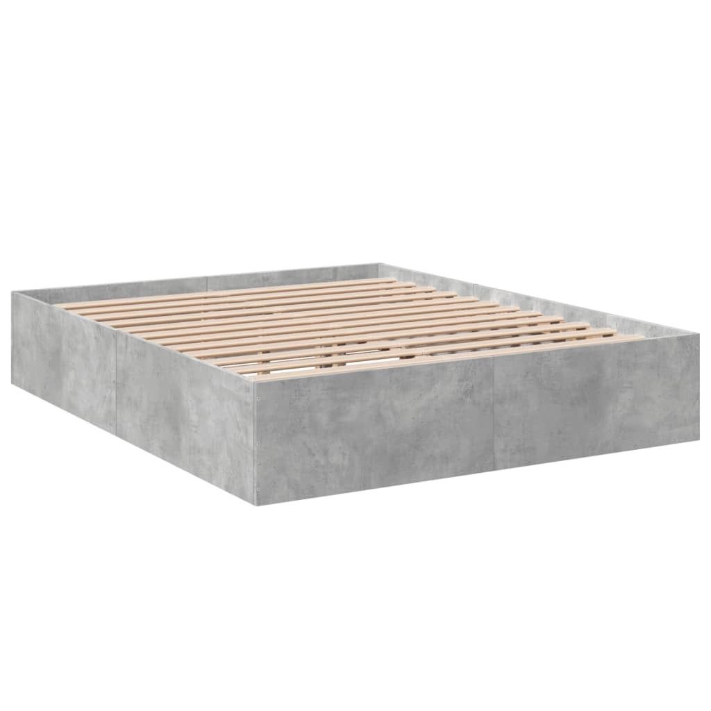 "WINTER SALE"Bettgestell/Doppelbett ️Hochwertiges - Polsterbett Erwachsene/r /Kind - Betongrau 150x200cm Holzwerkstoff - Klassische Betten NeuMö...