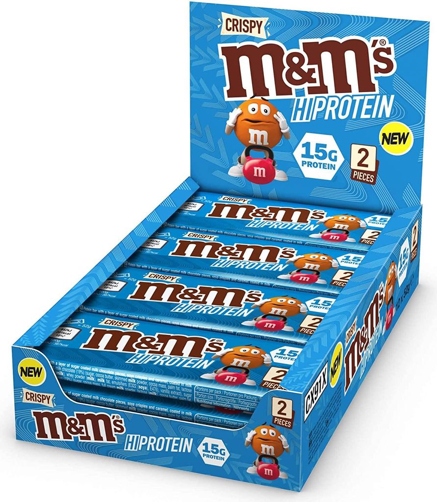 M&M's Crispy High Protein Bar (12x52g) Milk Chocolate - Riegel - Protein-Riegel
