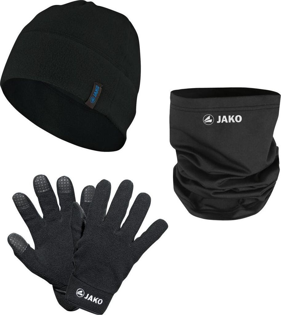JAKO Mütze + Schal + Handschuhe Winterset, Farbe:schwarz, Produktbild 