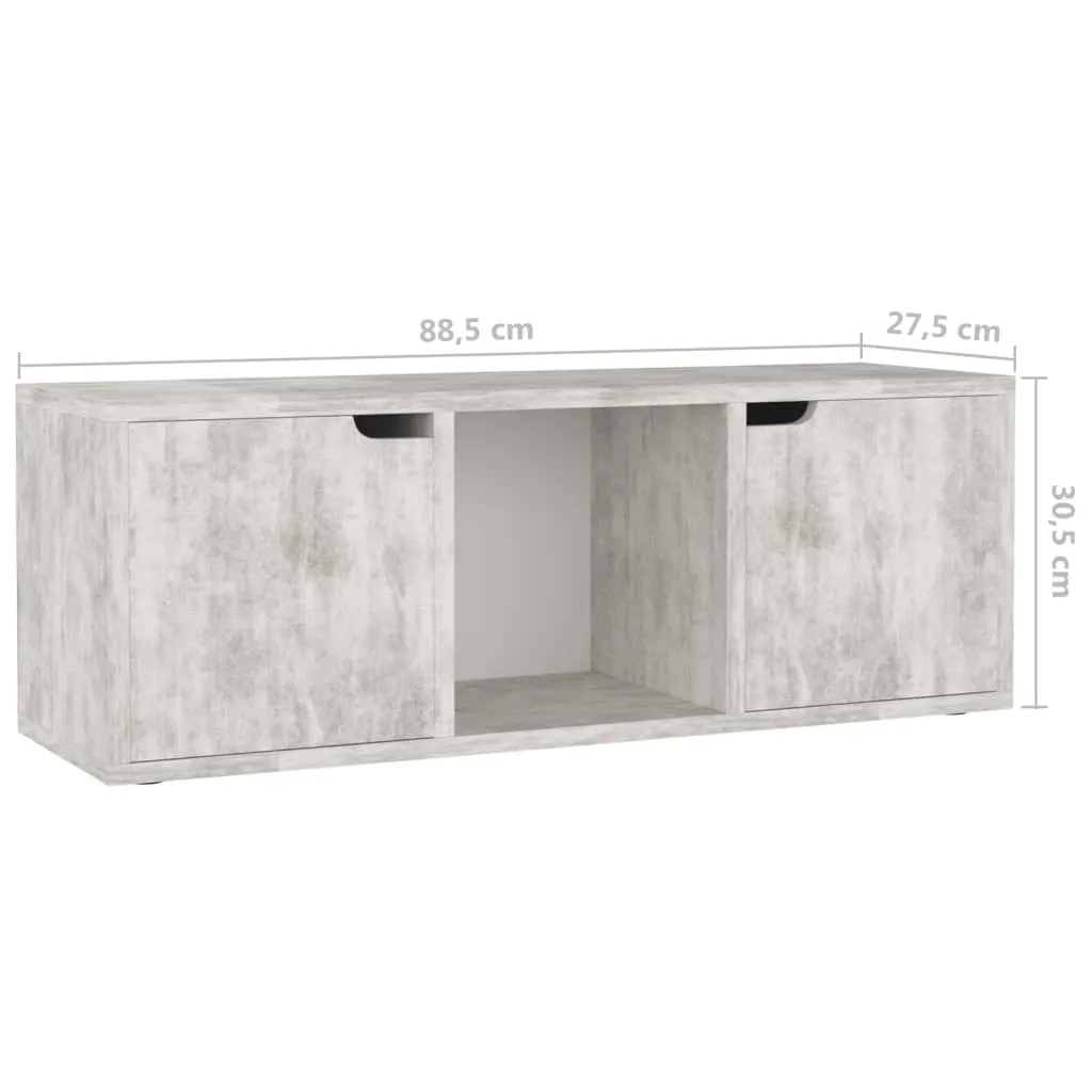 Meuble TV en Bois Composite Gris, Support Multimédia Robuste et Compact - 8