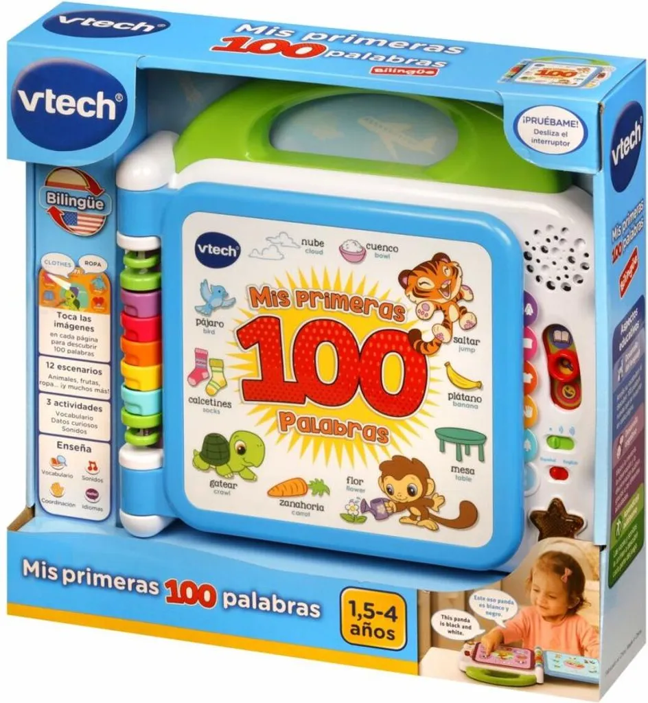 VTech Livre interactif bilingue : apprenez 100 mots espagnol anglais !