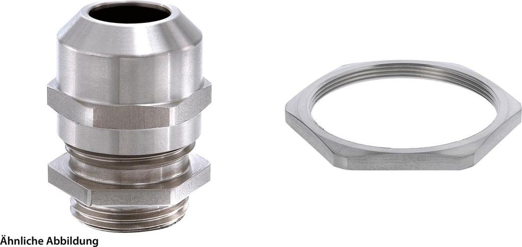 WISKA Edelstahlverschraubung mit Gegenmutter M63x1,5 inkl. O-Ring Edelstahl (1.4305) Gewindelänge 10,0mm - 1 Stück