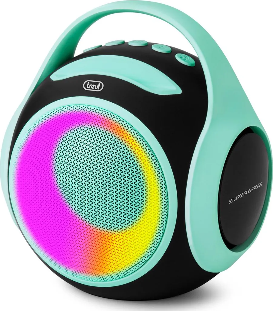 Trevi XR 8A 202 Enceinte Étanche Turquoise 20W avec Jeux de Lumières