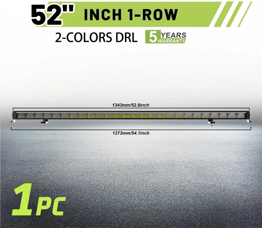 Rampe LED tout-terrain 52 pouces avec feux de jour DRL ultra-étanche