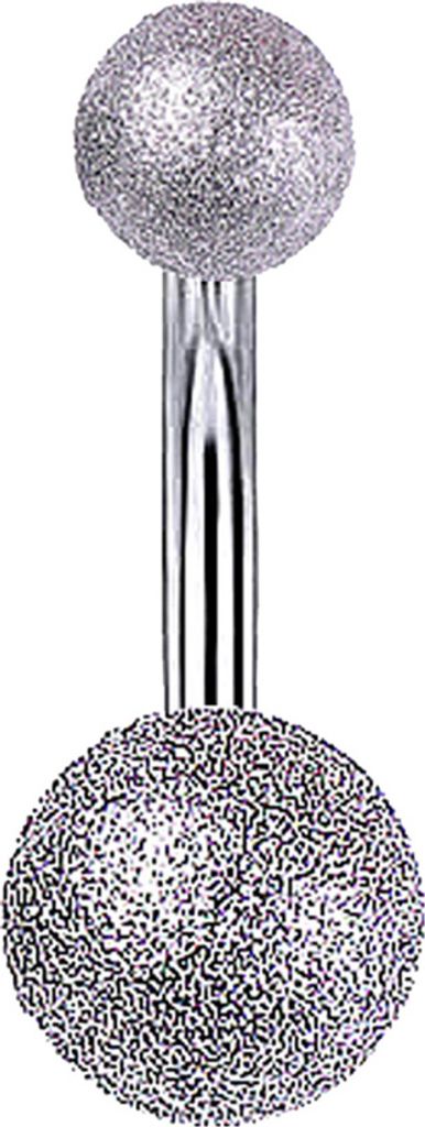 y Frauen Edelstahl Dual Ball Barbell Nabel Ring Körper Piercing Schmuck-Silber