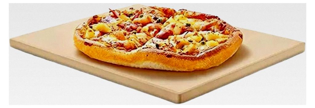 Pizza Stein für den Ofen - Quadratische Backplatte, Keramische Pizzaplatte zum Kochen, Grillen und Backen von Brot für Innen- und Außenbereich, ...
