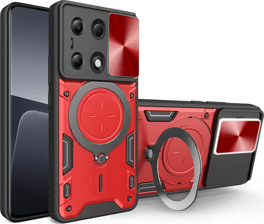 Cover Rossa Xiaomi Redmi Note 13 Pro 4G: Stile Rugged Urbano