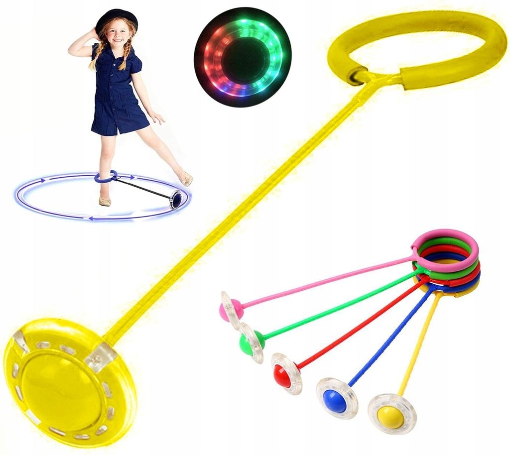 HULA-HOP hula hoop obruč na nohy obruč na skákání LED ŽLUTÁ Obrázek produktu 