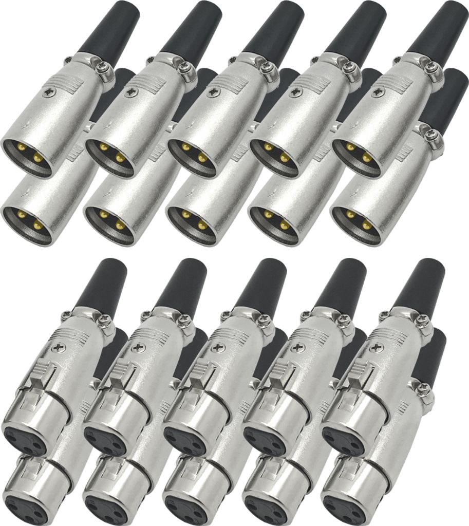 20x ARLI XLR Set – 10x Stecker + 10x Kupplung 3-polig Produktbild 