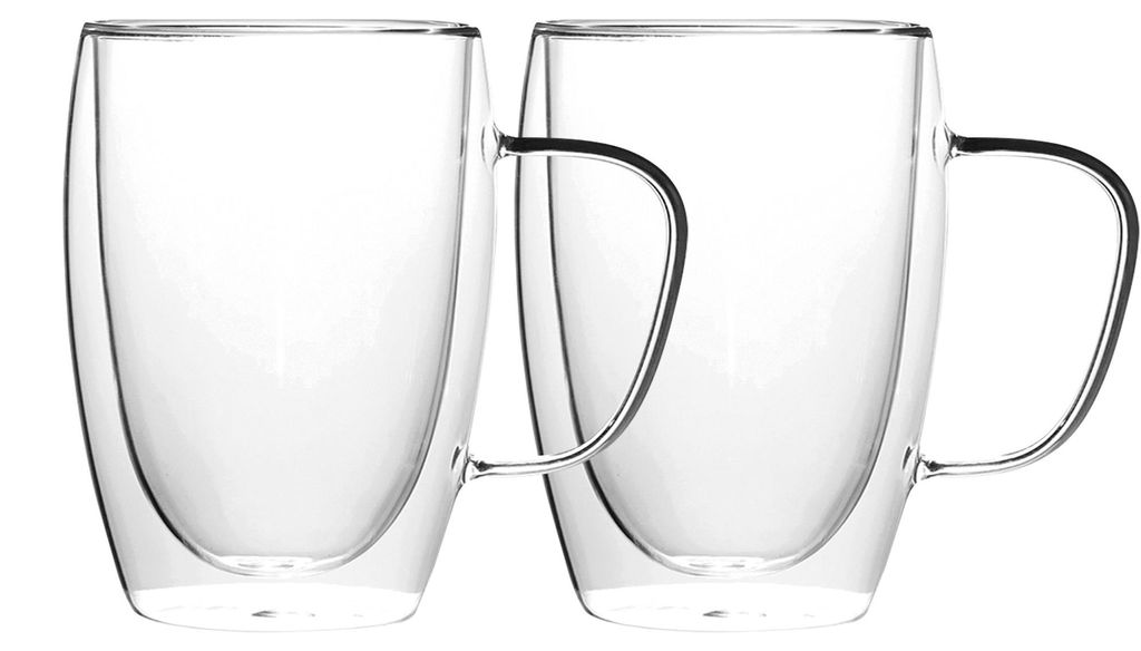 Thermogläser mit Henkel doppelwandig (2 x 350ml) Tassen aus Produktbild 