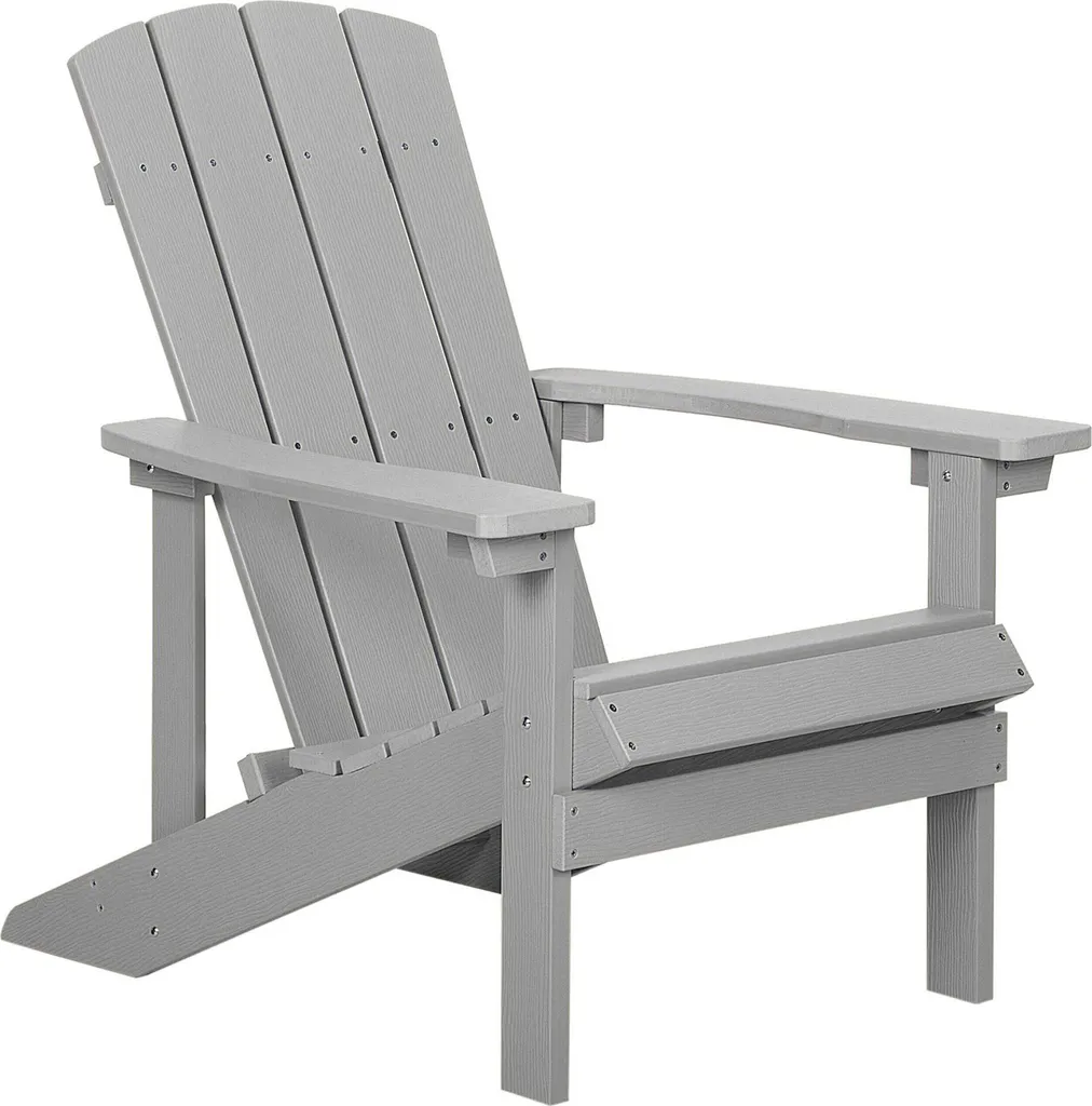 Chaise gris clair pour terrasse moderne - Plastique style bois confortable