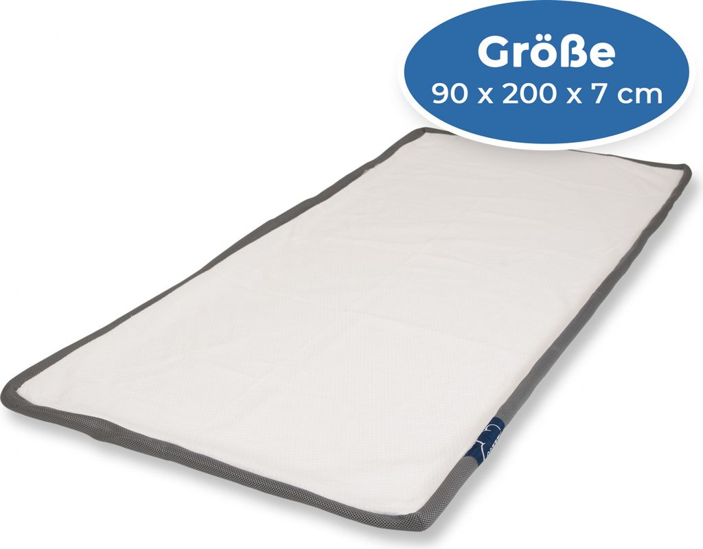 Genius eazzzy Topperbezug mit Reißverschluss für Topper Matratzentopper, waschbar atmungsaktiv 90 x 200 x 7 cm