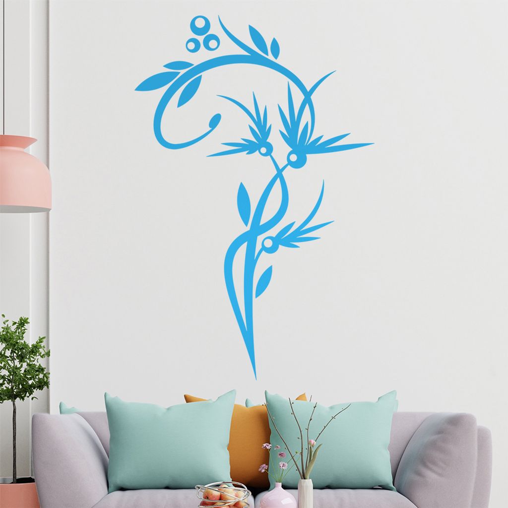 Schöne Blüten Ranke Wandtattoo in 6 Größen - Wandaufkleber Wall Sticker - Dekoration, Küche, Wohnzimmer, Schlafzimmer, Badezimmer