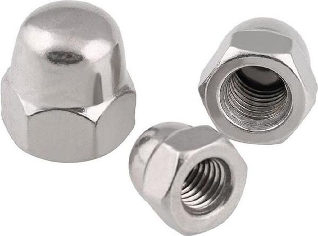 4x Hutmutter M12 Muttern DIN 1587 Hutmuttern Galvanisch Verzinkt