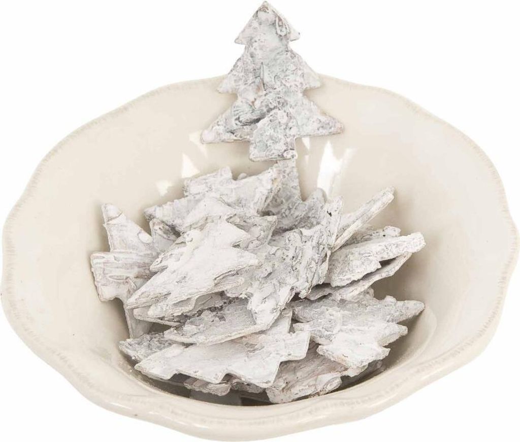 Clayre & Eef 24er Set Baumanhänger Tannenbäume 5 cm braun