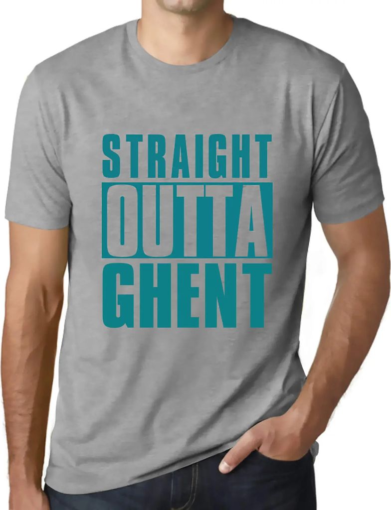 Herren Grafik T-Shirt Direkt aus Gent – Straight Outta Ghent – Öko-Verantwortlich Vintage Jahrgang Kurzarm Lustige Druck Geburtstag Geschenk Mann