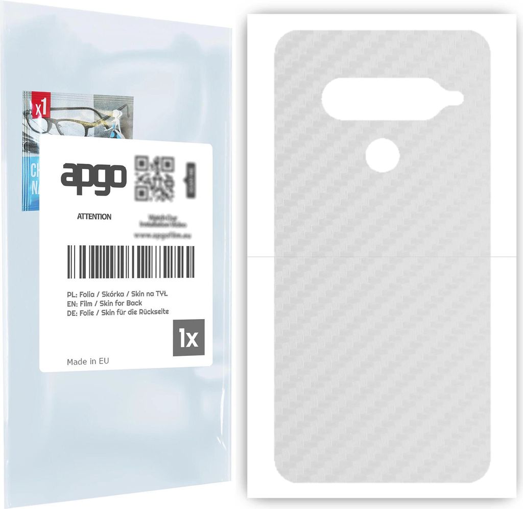 apgo Rückseite Schutzfolie für LG G8S ThinQ - Hinten Schutzfolie Carbon Transparent (durchsichtig), Rückseite Folie schützt vor Kratzern und F...