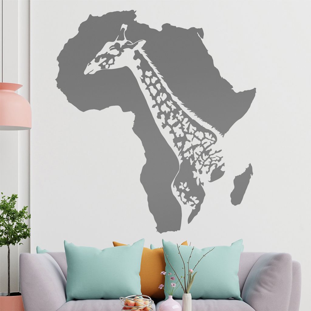KIWISTAR Giraffe Afrika Silhouette Umriss Wandtattoo in 6 Größen - Wandaufkleber Wall Sticker - Dekoration, Küche, Wohnzimmer, Schlafzimmer, Bad...
