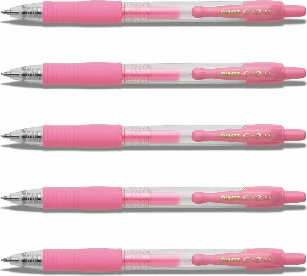 Pilot G2-07 Gelschreiber Pastellpink - 5er-Set
