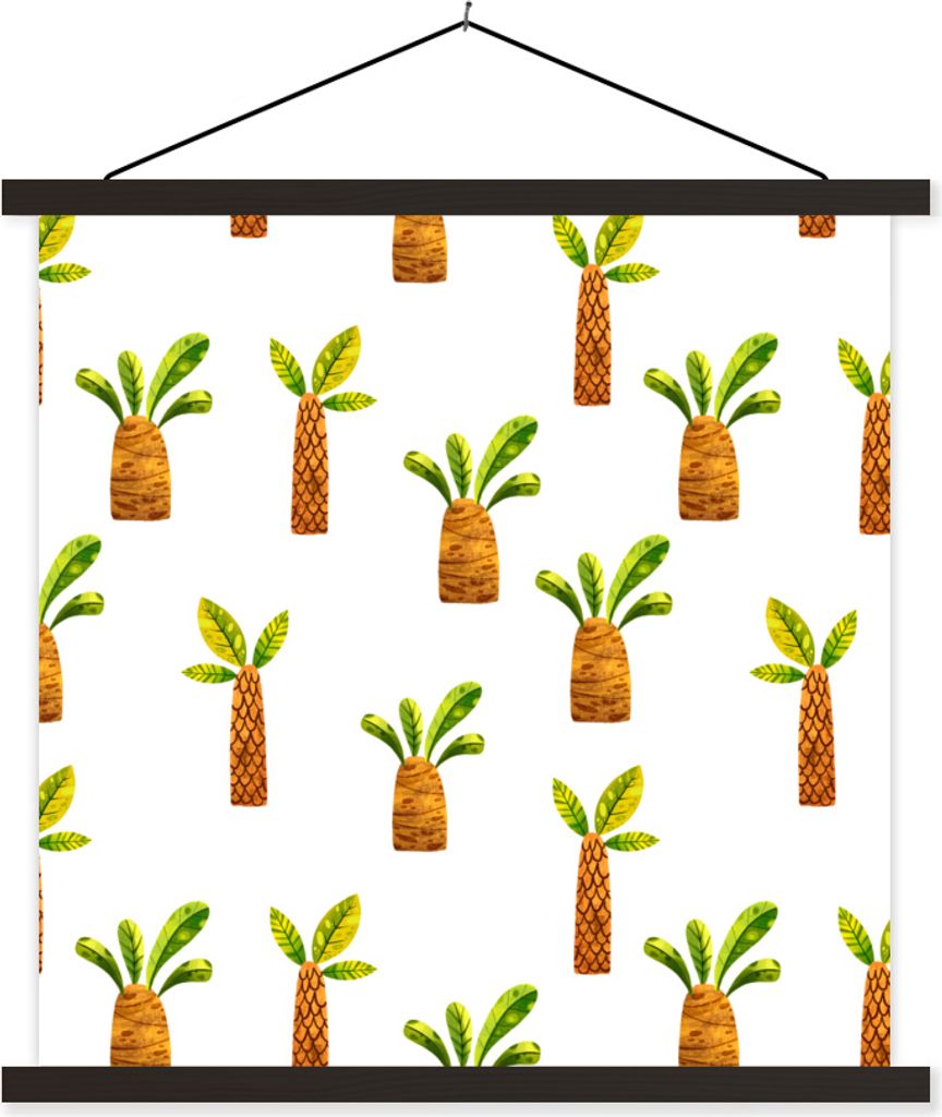 MuchoWow Textilposter Dschungel - Design - Palme 40x40 cm mit schwarzem Rahmen - Fotos