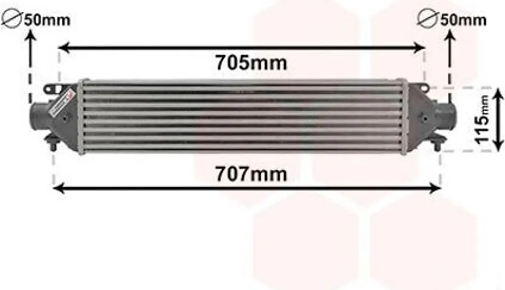 Refroidisseur d'air 1710-7779 en aluminium pour moteurs turbos Abarth Fiat