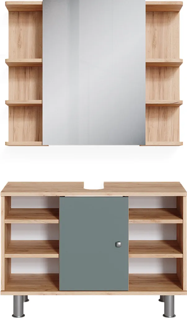 Gagnez de la Place en Salle de Bain : Meuble Vicco Fynn Vert 80 cm Modulaire