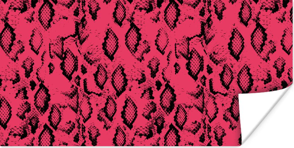 MuchoWow Poster Schlangendruck - Tierprint - Rosa 160x80 cm - Foto Poster
