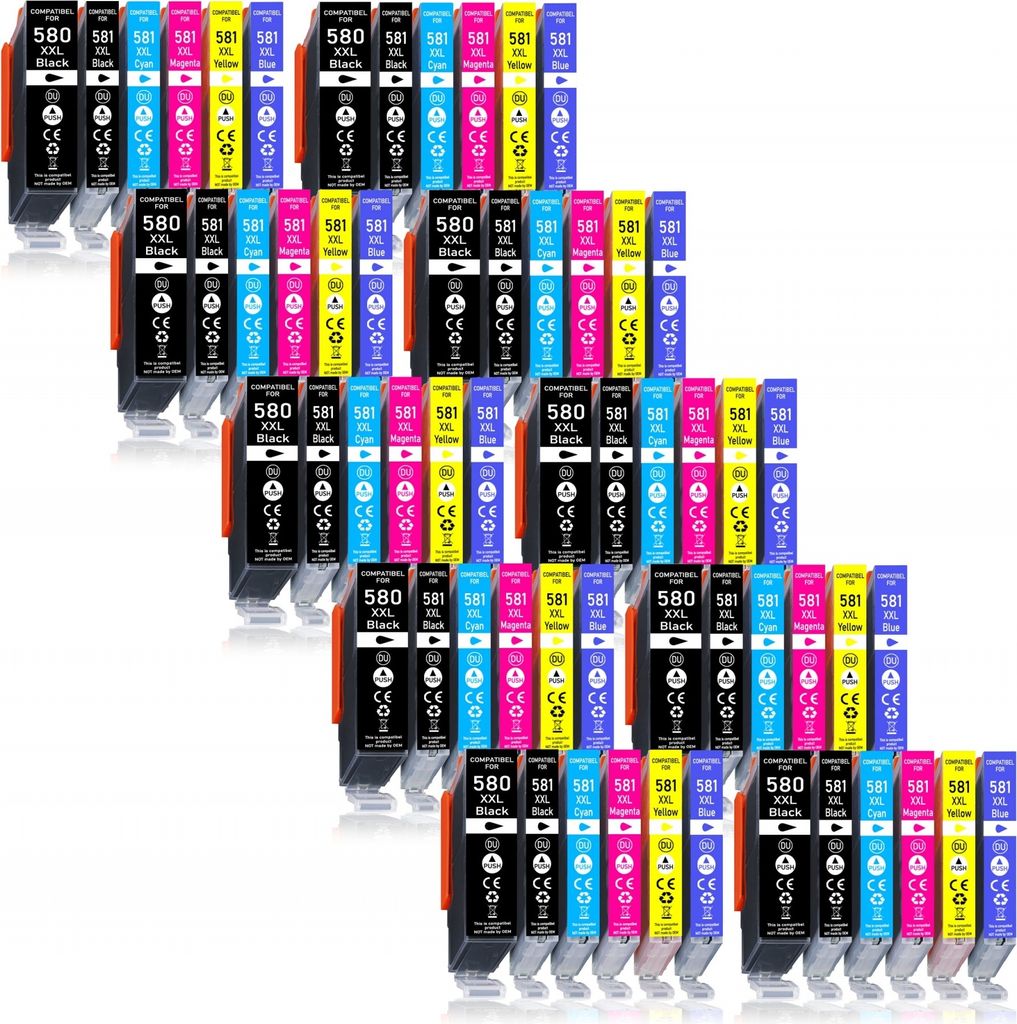 60er Pack Druckerpatronen 580 581 XXL kompatibel mit Canon TS8352