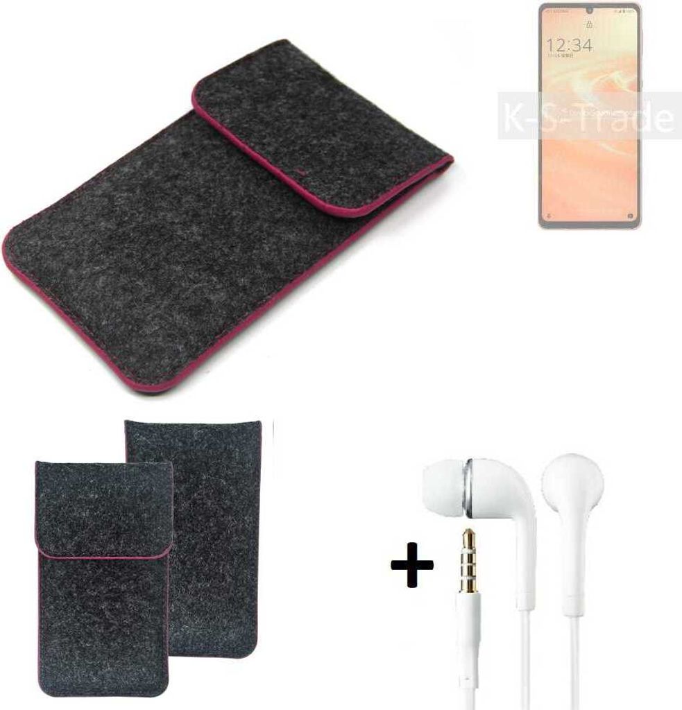 K-S-Trade Handy Hülle Schutz Hülle kompatibel mit Sharp Aquos Sense6s Schutzhülle Handyhülle Filztasche Pouch Tasche Case Sleeve Filzhülle