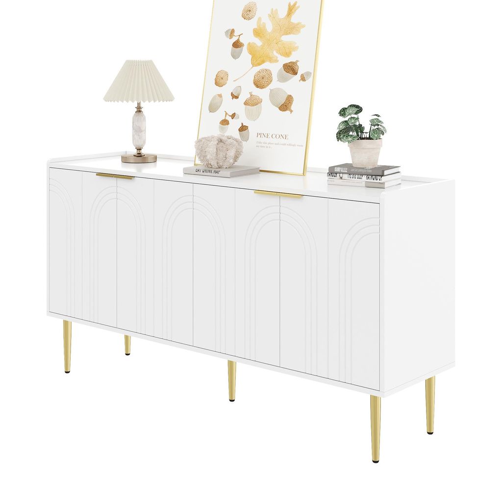 Fortuna Lai Modern and simple Anrichte Moderne Sideboard Schrank Anrichte Stauraum Buffet Wohnzimmer Set,140L x 38B x 75H(cm)