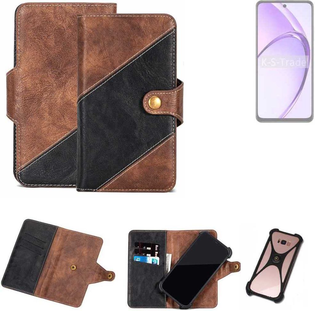 K-S-Trade Handyhülle Schutzhülle Bookstyle Case kompatibel mit Oppo A40 Klapphülle Cover Hülle Schutztasche 1x