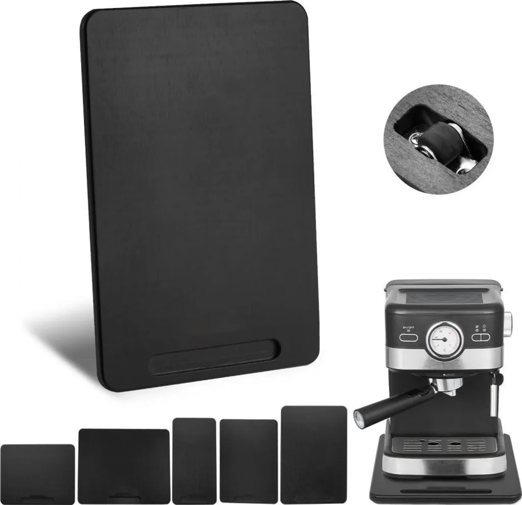 Piano di scorrimento 406x305 mm per Macchine Caffè e Robot Cucina Nero