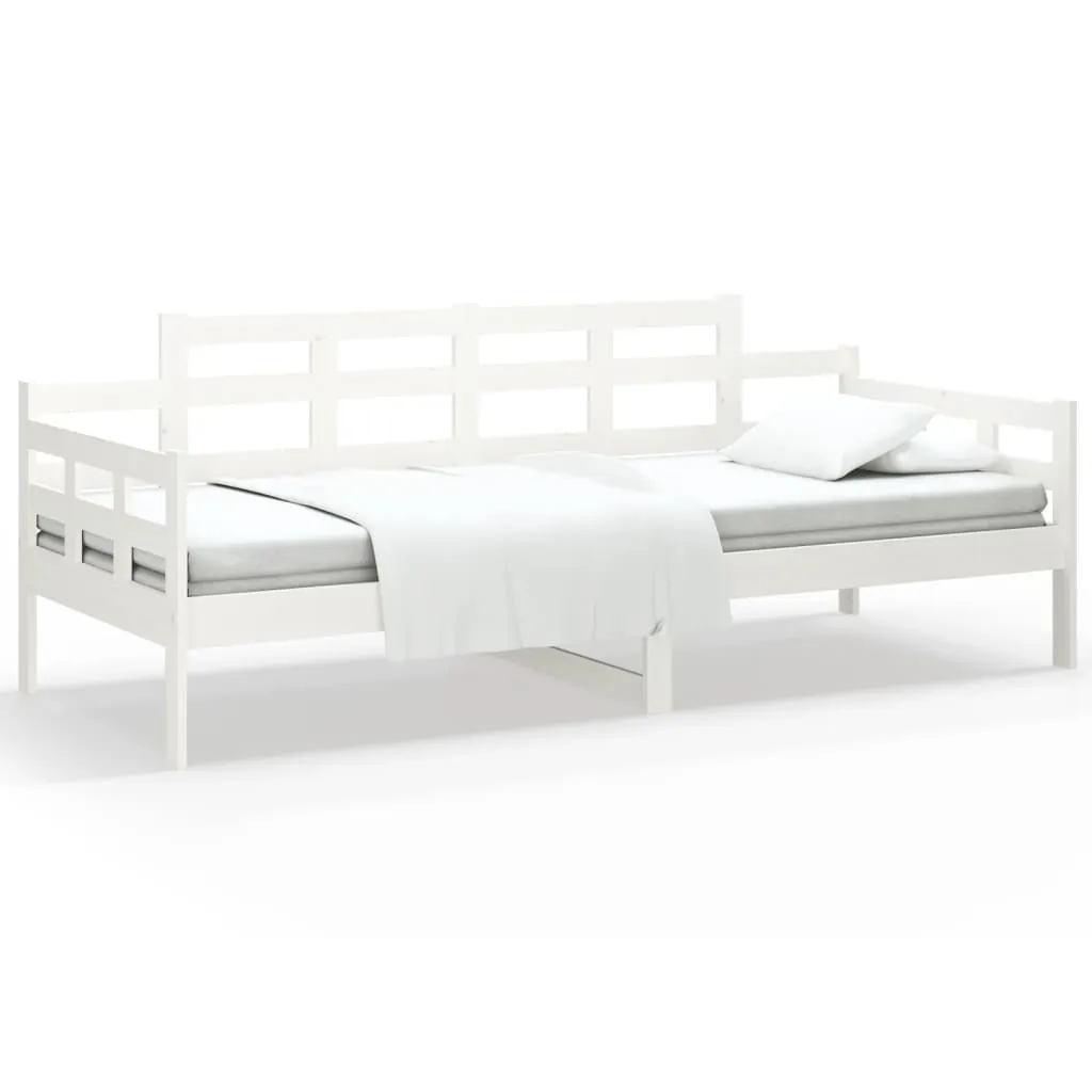 Lit de jour 80x200 cm en pin massif blanc - Finition premium et durable