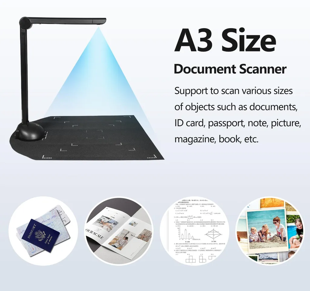 Caméra Documentaire HD 16MP USB pour Numérisation A3 et Scanner de Livres