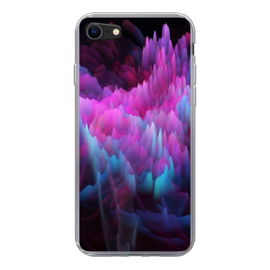 MuchoWow Handyhülle Schutzhülle Hülle für iPhone 7 Rauch - Farbe - Abstrakt Silikon Softcase Handy Hülle - Kartenhalter