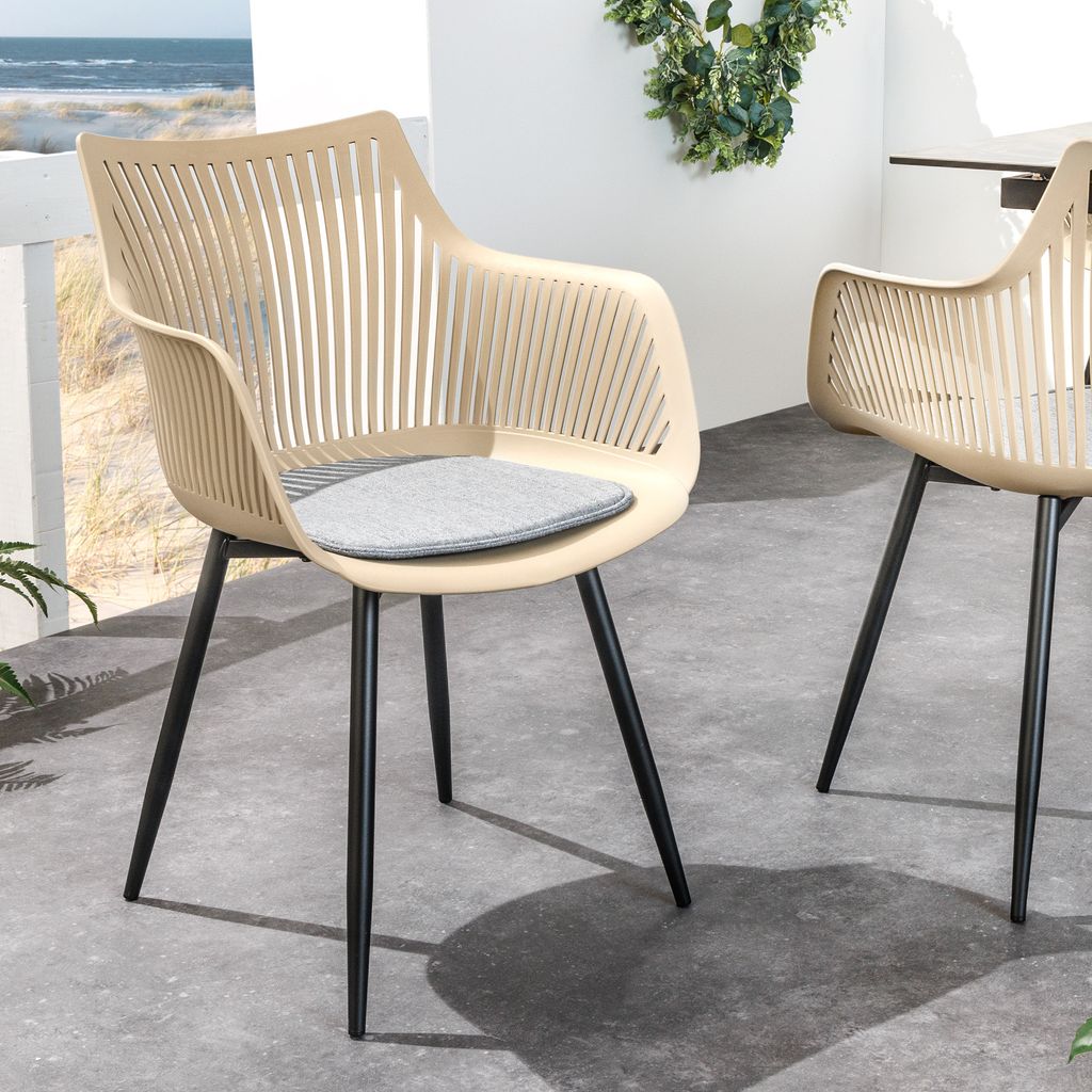 riess-ambiente Design Stuhl SIGNUM greige schwarz Produktbild 