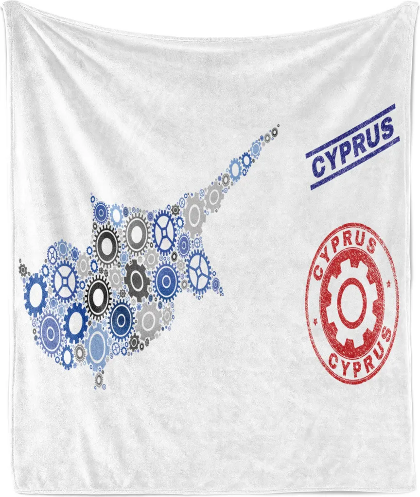 Acquista ABAKUHAUS Cipro Coperta Pile Flanella Astratta Blu Grigio