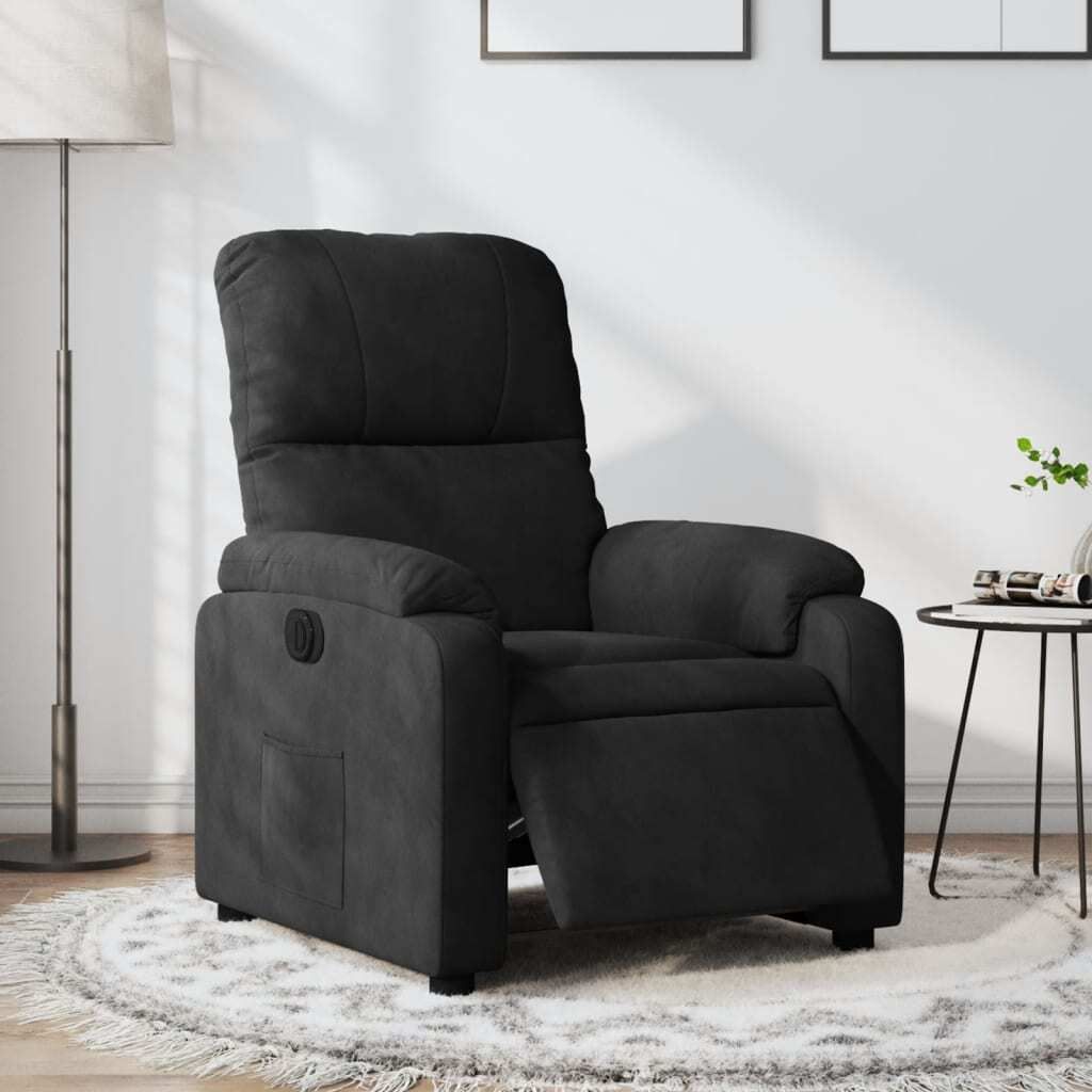"2026 Promotion" Relaxsessel Elektrisch - Einzelsofa - Schwarz Mikrofasergewebe - Couchsessel CC11173
