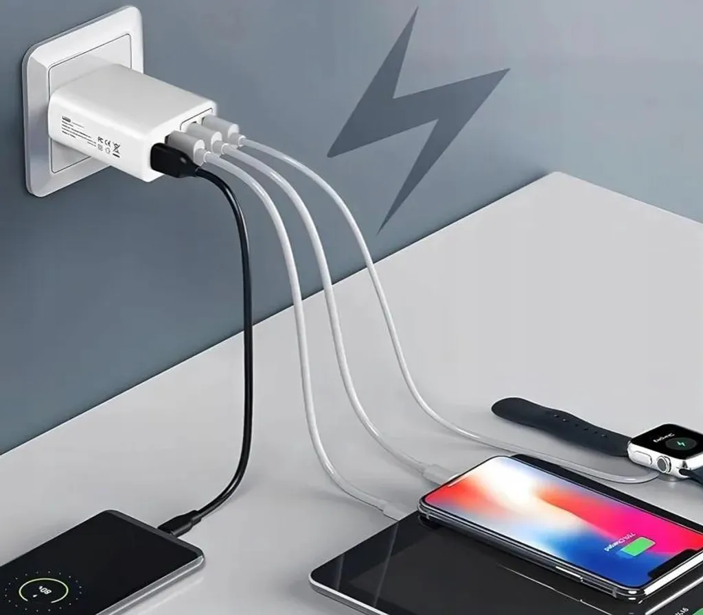 Chargeur rapide 65W GaN Cube PD 3.0 et QC 3.0 polyvalent à 5 sorties USB - 4