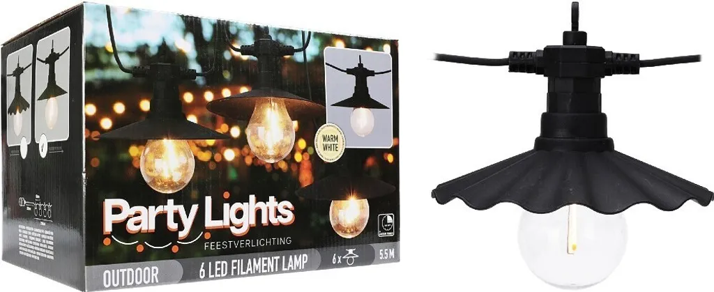 Guirlande LED Party PROGARDEN 6 Ampoules 5,5m KO-AF5300230 Extérieur