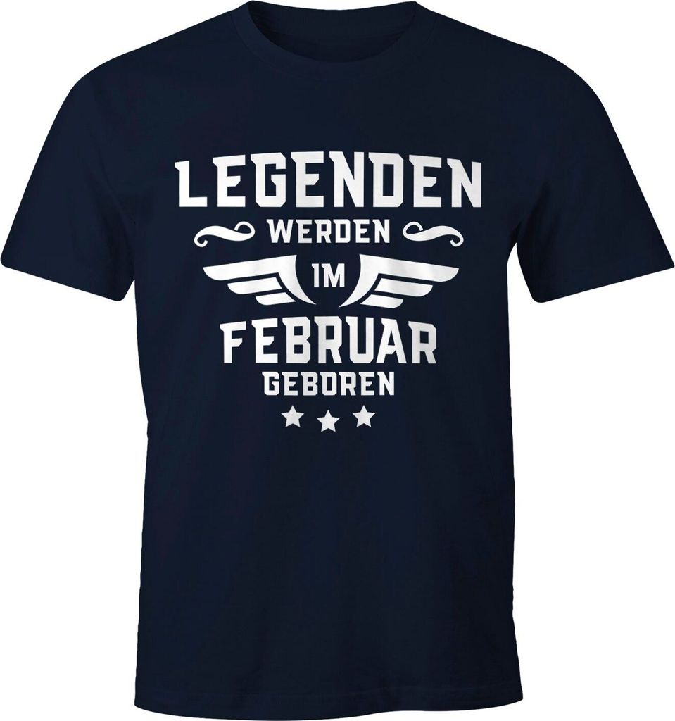 Legenden werden im Monat geboren Herren T-Shirt Geburtstag Birthday Legends are born Moonworks Februar navy XL